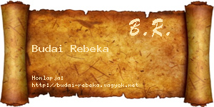 Budai Rebeka névjegykártya