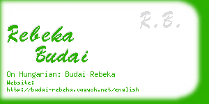 rebeka budai business card